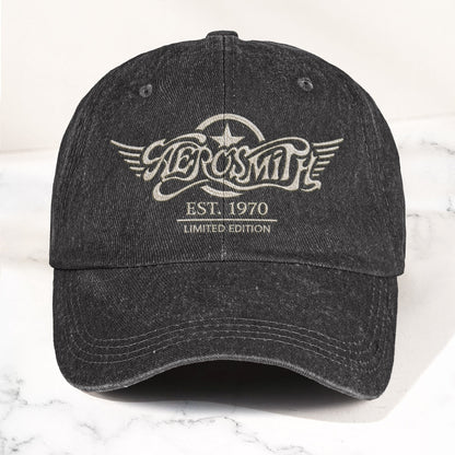 Aerosmith Est 1970 Limited Edition Denim Cap – Vintage Dad Cap Gift For Dad (With Box)