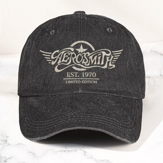 Aerosmith Est 1970 Limited Edition Denim Cap – Vintage Dad Cap Gift For Dad (With Box)