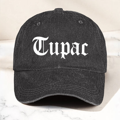 2Pac Denim Dad Cap – Classic Old English Logo Design ( With BOX)