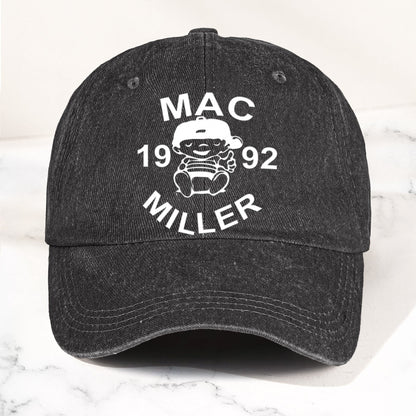 Mac Miller Denim Dad Cap – 1992 Baby Logo Tribute Design ( With BOX)
