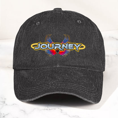 Journey Denim Dad Cap – Legendary Rock Band Logo Design ( With BOX)