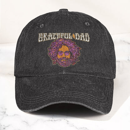 Grateful Dead Jerry Garcia Illustration Denim Cap – Retro Vintage Dad Cap Gift For Dad Father's Day Gift (With Box)