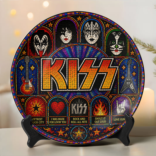 KISS Decorative Ceramic Plate with Display Stand – Classic Hard Rock Memorabilia Gift