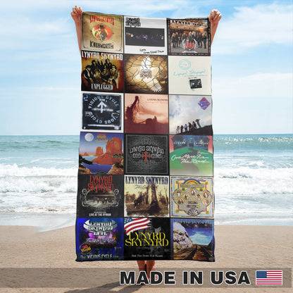 Lynyrd Skynyrd Beach Towel – Album Cover Collage Southern Rock Towel