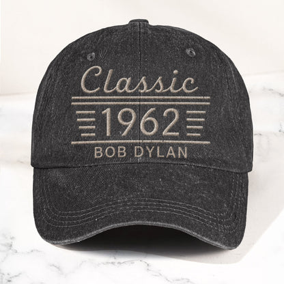 Bob Dylan Classic 1962 Est Folk Rock Music Merch Denim Cap – Retro Vintage Dad Cap Gift For Dad (With Box)