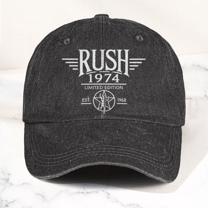 Rush Band Logo 1974 Starman Denim Cap – Vintage Dad Cap Gift For Dad (With Box)
