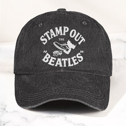 The Beatles Stamp Out Vintage 1960s Satire Graphic Music Merch Denim Cap – Retro Vintage Dad Cap Gift For Dad (With Box)