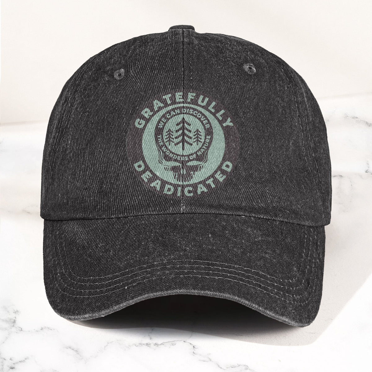 Gratefully Deadicated Denim Cap – Retro Grateful Dead Tribute Merch Hat Gift For Dad (With Box)