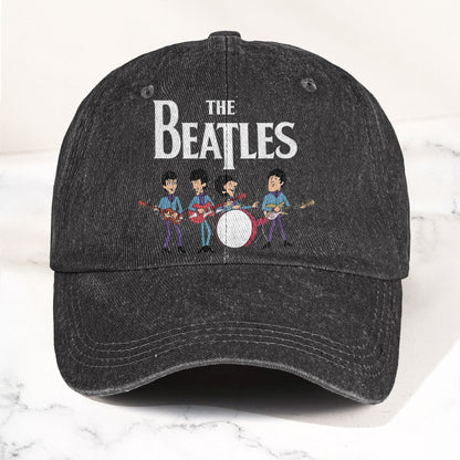 The Beatles Fab Four Cartoon Denim Cap – Retro Vintage Dad Cap Gift For Dad (With Box)
