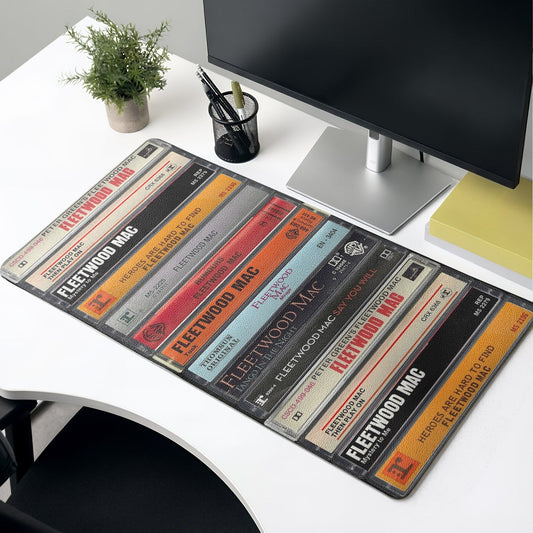 Fleetwood Mac Cassette Album Collage Print Desk Mat – Non-slip Office Gift Keyboard Pad Birthday Gift For Music Lovers