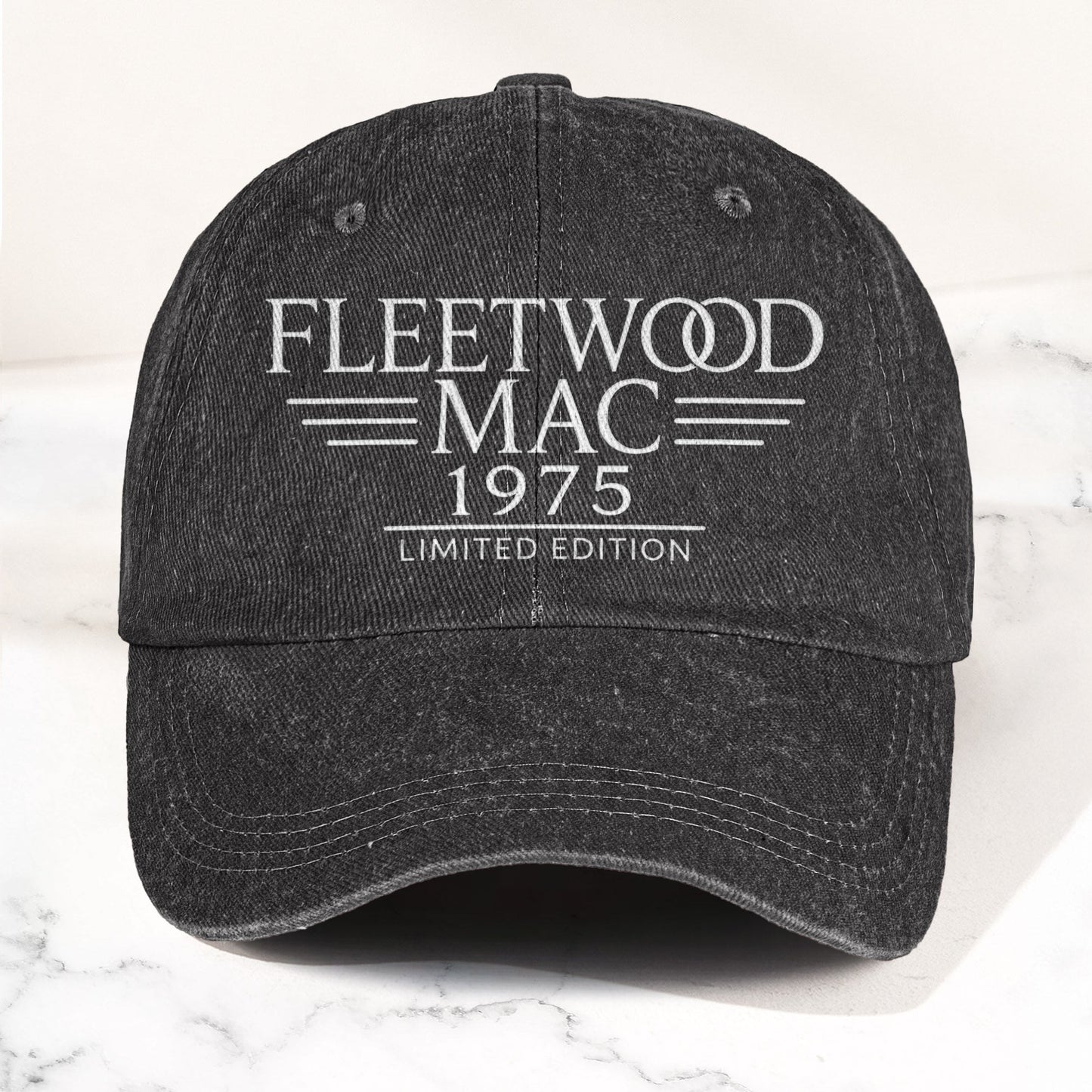 Fleetwood Mac Band Logo Est 1975 Denim Cap – Vintage Dad Cap Gift For Dad (With Box)