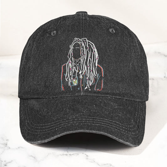 Bob Marley Portrait Casual Denim Cap – Retro Music Fan Concert Cap Gift For Dad (With Box)