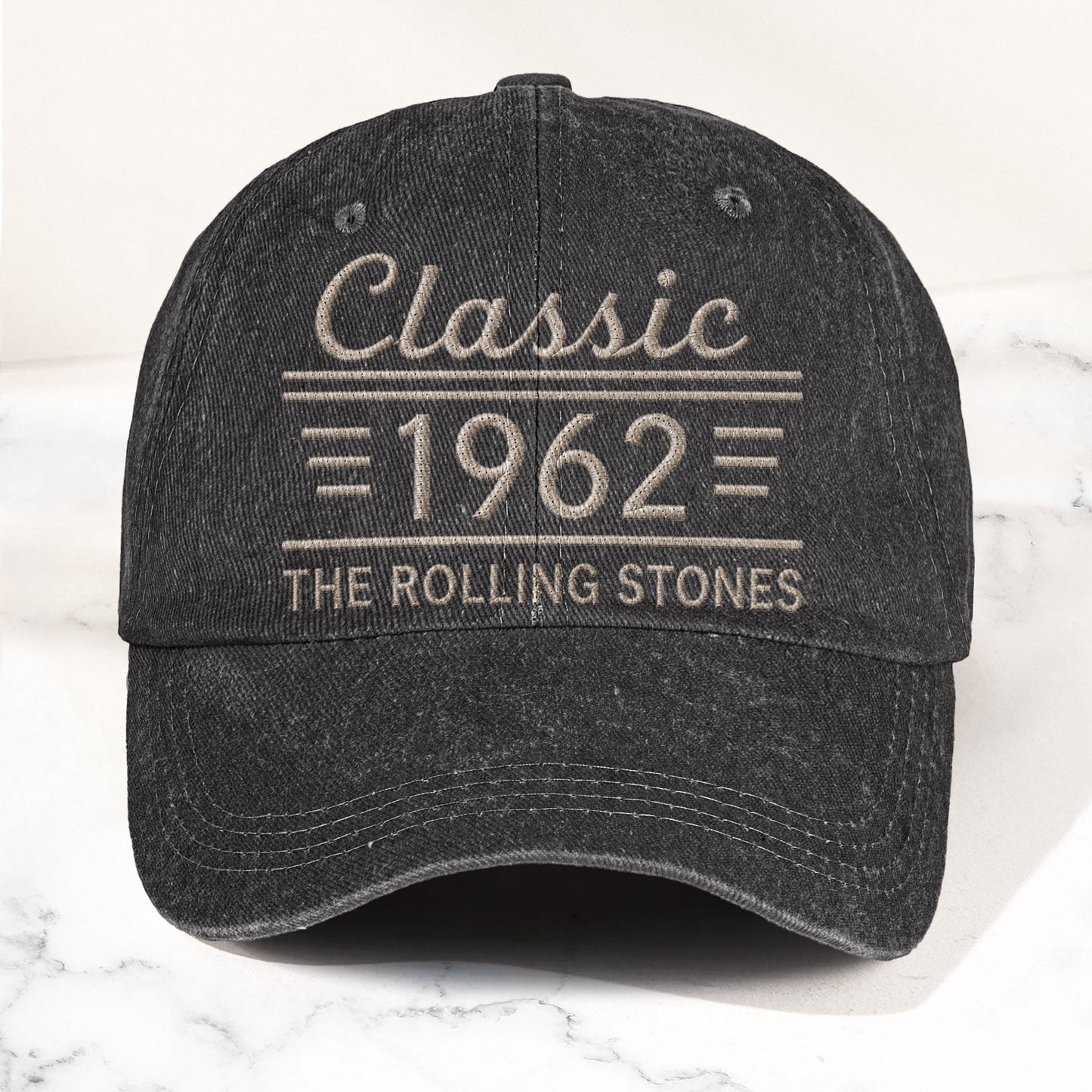 The Rolling Stones Classic 1962 Est Rock And Roll Band Music Merch Denim Cap – Retro Vintage Dad Cap Gift For Dad (With Box)
