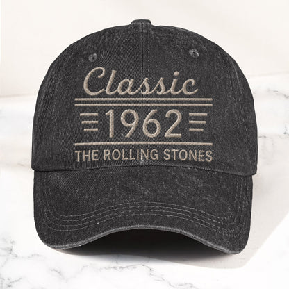 The Rolling Stones Classic 1962 Est Rock And Roll Band Music Merch Denim Cap – Retro Vintage Dad Cap Gift For Dad (With Box)