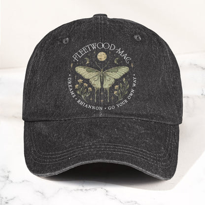Fleetwood Mac Butterfly Mystical Graphic Vintage Denim Cap – Retro Dad Cap (With Box)