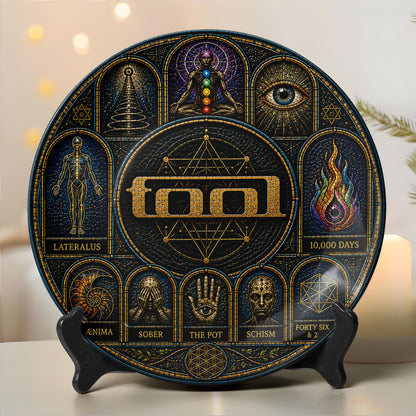 Tool Decorative Ceramic Plate with Display Stand – Progressive Metal Music Gift