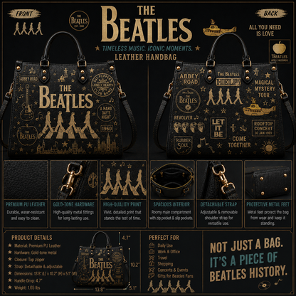 The Beatles Leather Handbag – Abbey Road Music Fan PU Leather Shoulder Bag