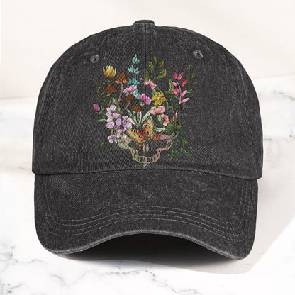 Grateful Dead Botanical Stealie Skull And Flower Denim Cap – Retro Vintage Dad Cap Gift For Dad (With Box)