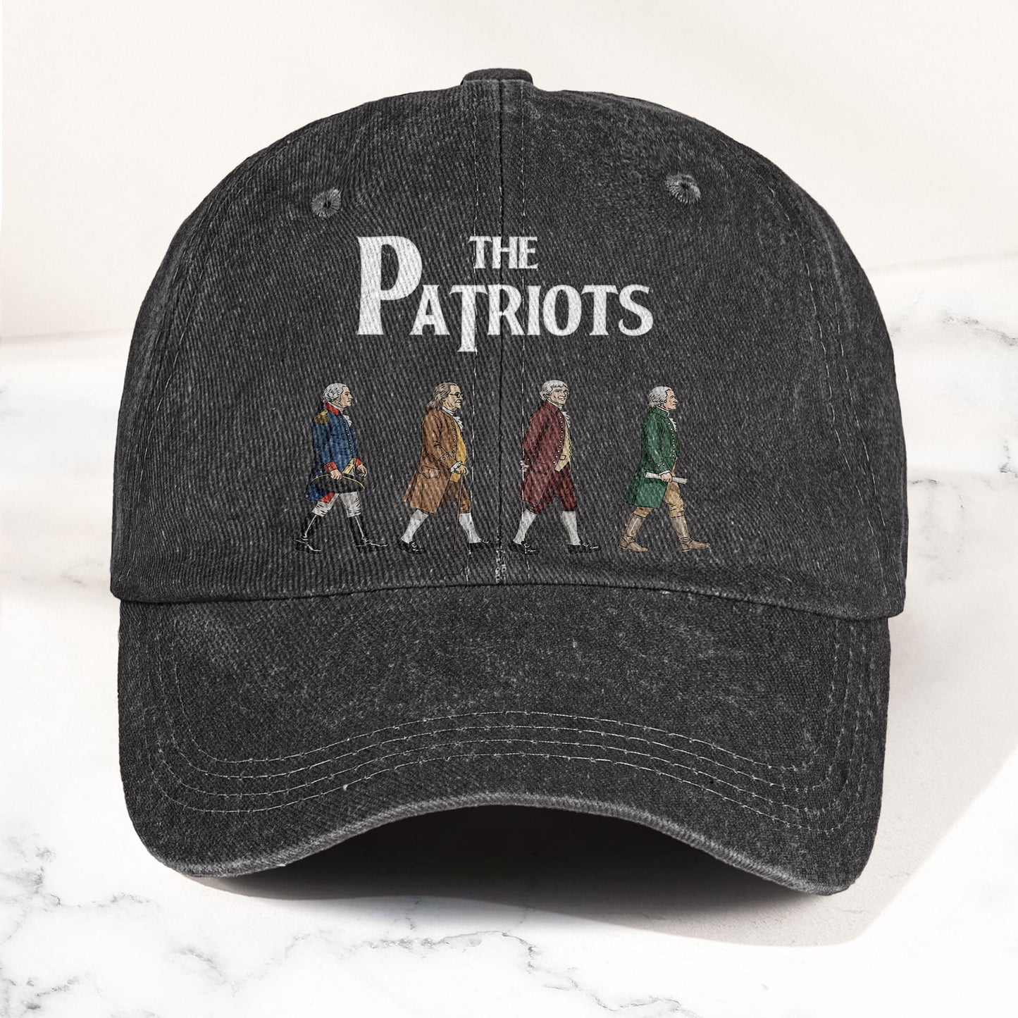 The Patriots Cartoon Illustration Denim Cap – Retro Vintage Dad Cap Gift For Dad (With Box)