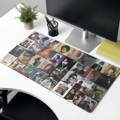 Bob Dylan Album Collage Print Desk Mat – Non-slip Office Gift Keyboard Pad Birthday Gift For Music Lovers
