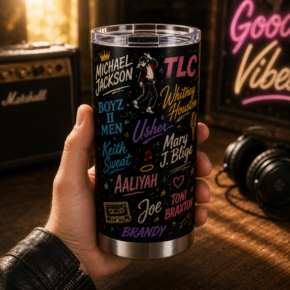 90s R&B & Pop Legends 20oz Stainless Steel Tumbler – Michael Jackson Music Travel Mug