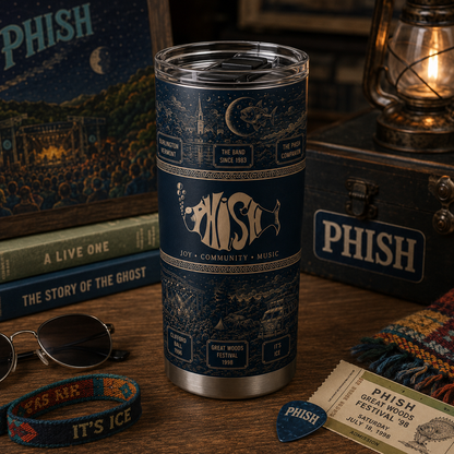 Phish 20oz Stainless Steel Tumbler – Vintage Jam Band Travel Mug for Phans