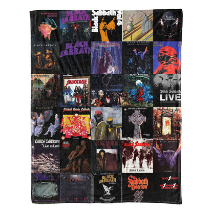 Black Sabbath Sherpa Blanket – Album Cover Collage Heavy Metal Throw Blanket