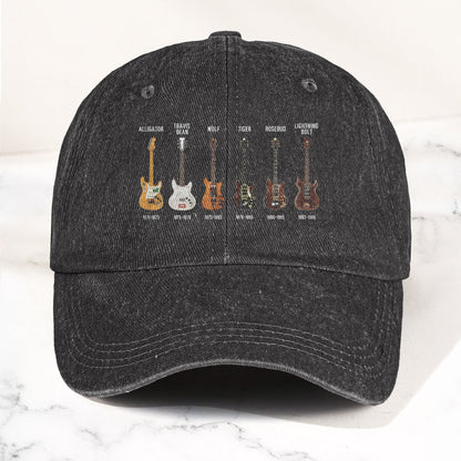 Jerry Garcia Famous Guitars Denim Cap – Vintage Music Grateful Dead Merch Gift for Dad (With Box)