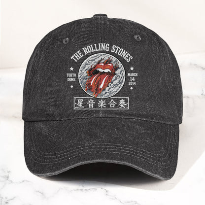The Rolling Stones 2014 Tokyo Dome Concert Vintage Denim Cap – Retro Dad Cap (With Box)