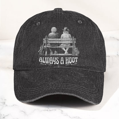 Grateful Dead Jerry Garcia and Bob Weir Always A Hoot – Retro Vintage Dad Cap Gift For Dad (With Box)
