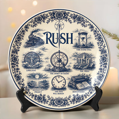Rush Decorative Ceramic Plate with Display Stand – Classic Rock Songs Memorabilia Gift