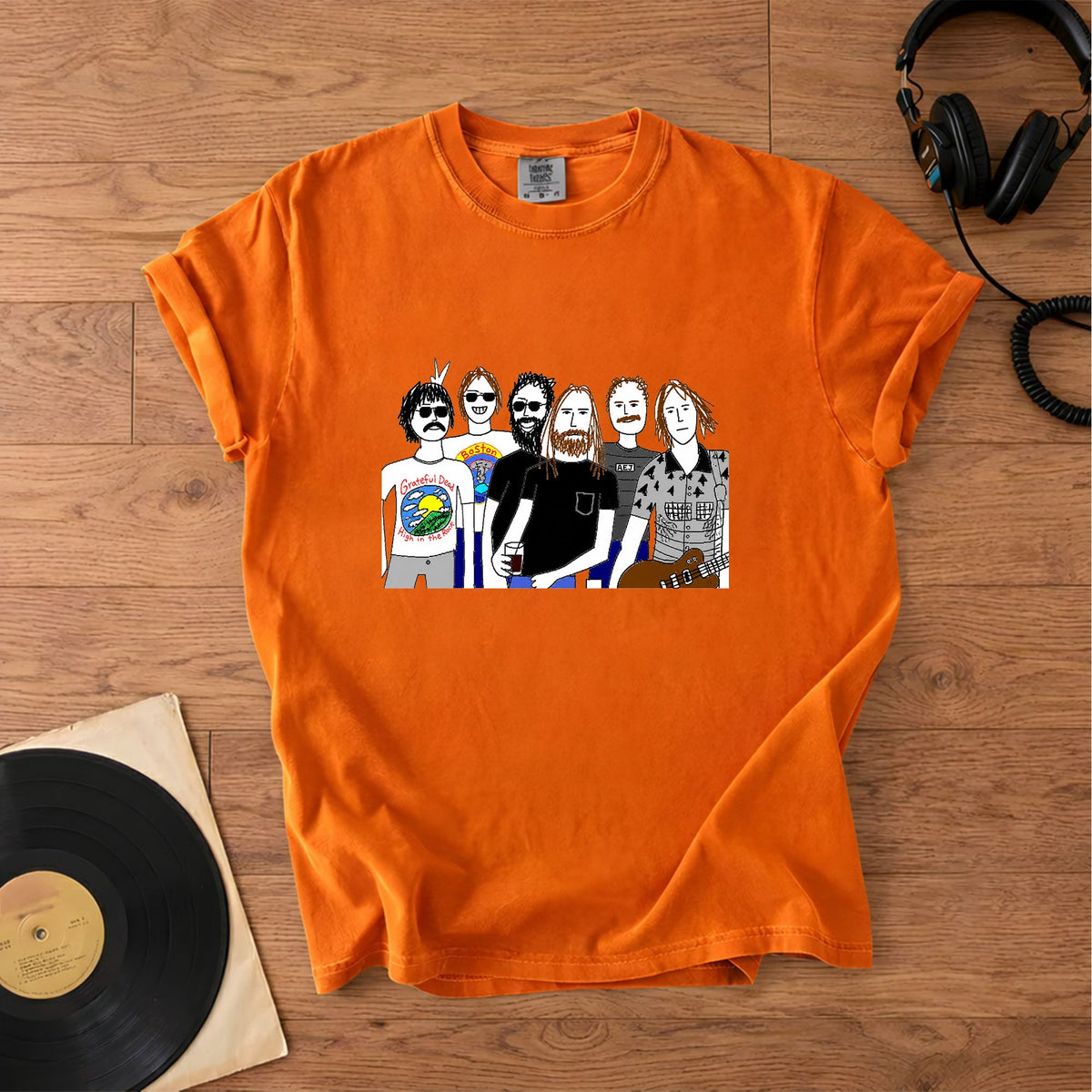 Grateful Dead Inspired Band Cartoon Graphic T-Shirt – Retro Rock Music Band Merch Tee