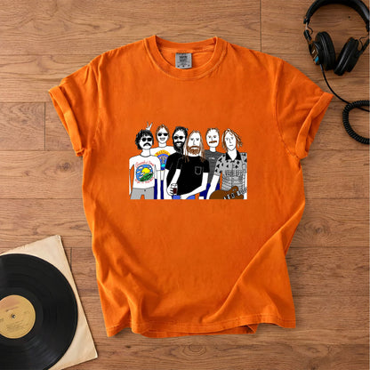 Grateful Dead Inspired Band Cartoon Graphic T-Shirt – Retro Rock Music Band Merch Tee