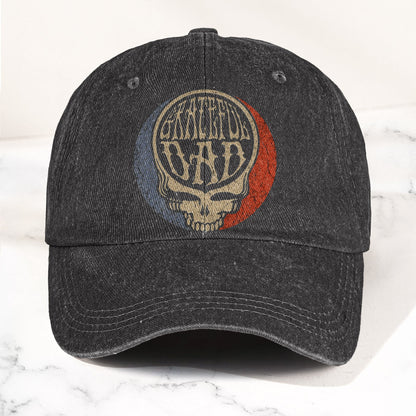 Grateful Dead Hat Steal Your Face Skull Denim Cap – Retro Vintage Dad Cap Gift For Dad (With Box)