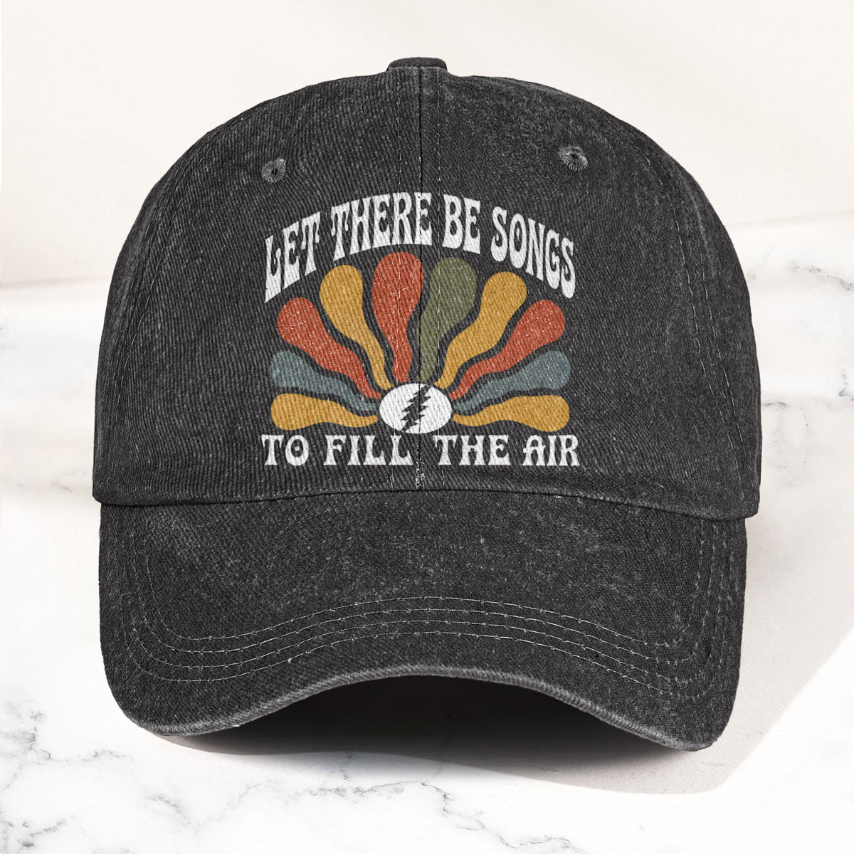 Grateful Dead Let There Be Songs To Fill The Air Denim Cap – Retro Vintage Dad Cap Gift For Dad (With Box)