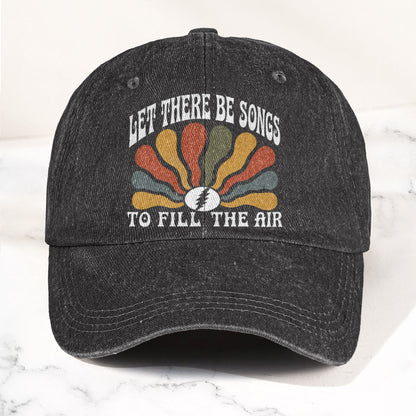 Grateful Dead Let There Be Songs To Fill The Air Denim Cap – Retro Vintage Dad Cap Gift For Dad (With Box)