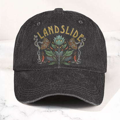 Fleetwood Mac Landslide Stevie Nicks Butterfly Floral Lyrics Music Merch Denim Cap – Retro Vintage Dad Cap Gift For Dad (With Box)