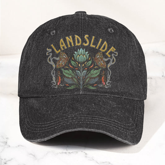 Fleetwood Mac Landslide Stevie Nicks Butterfly Floral Lyrics Music Merch Denim Cap – Retro Vintage Dad Cap Gift For Dad (With Box)