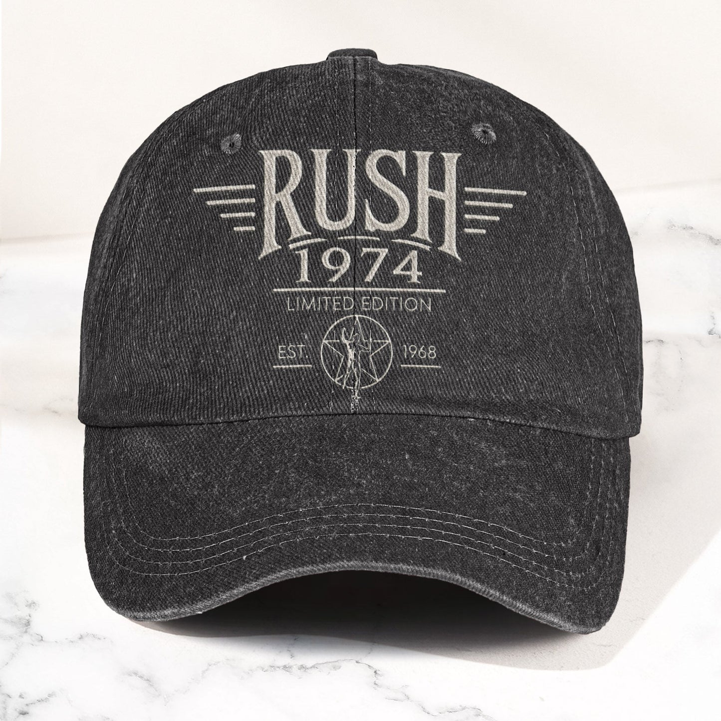 Rush 1974 Starman Logo Denim Cap – Vintage Dad Cap Gift For Dad (With Box)