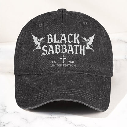 Black Sabbath Band Logo Est 1968 Denim Cap – Retro Vintage Dad Cap Gift For Dad (With Box)