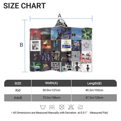 Depeche Mode Albums Wearable Hooded Blanket – Retro Music Lover Gift