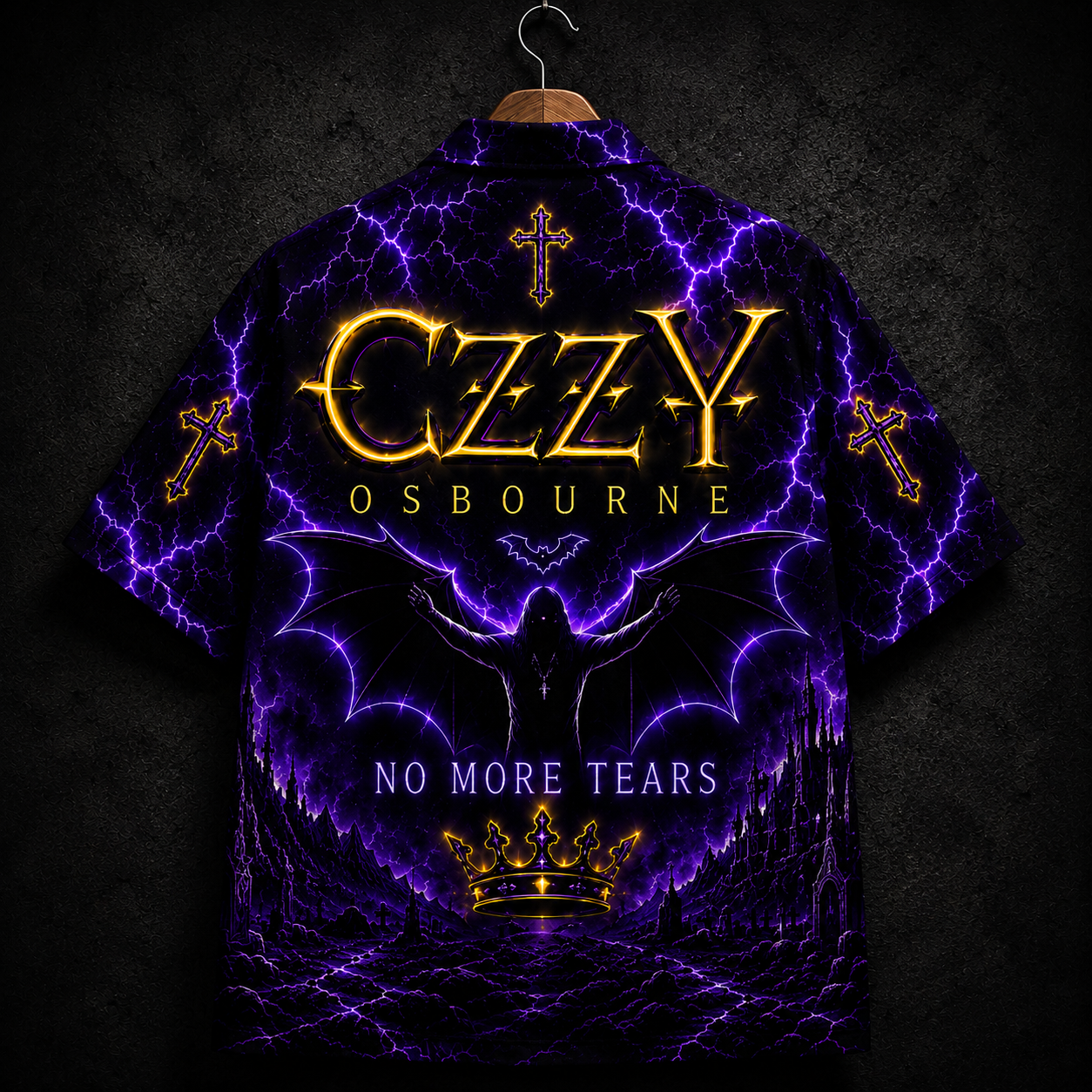 Ozzy Osbourne Neon Hawaiian Shirt - Heavy Metal Legend All Over Print Hawaiian Shirt - Retro Rock Music Summer Shirt