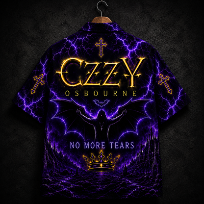 Ozzy Osbourne Neon Hawaiian Shirt - Heavy Metal Legend All Over Print Hawaiian Shirt - Retro Rock Music Summer Shirt