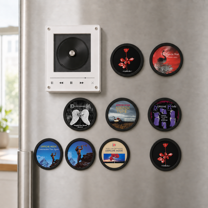 Depeche Mode MagTune, Magnetic Music Player Set, Mini Vinyl Album Magnets, Depeche Mode Fan Gift, Synth Pop & New Wave Collectible