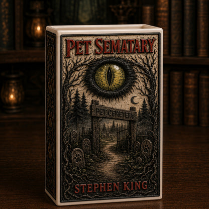 Stephen King Pet Sematary Ceramic Book Vase | Horror Bookish Decor & Gift