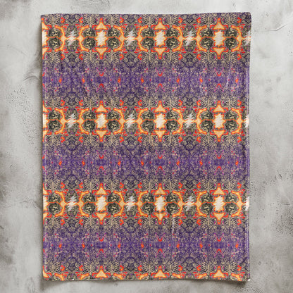 Grateful Dead Sherpa Blanket – Skull and Rose Psychedelic Collage Rock Icon Throw Blanket