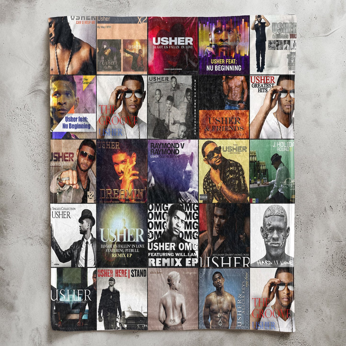 Usher Sherpa Blanket – A Hit-Filled Album Cover Tribute for R&B Lovers