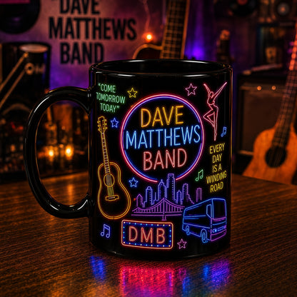 Dave Matthews Band Ceramic Mug – Retro Neon Light The Gorge DMB Fan Gift