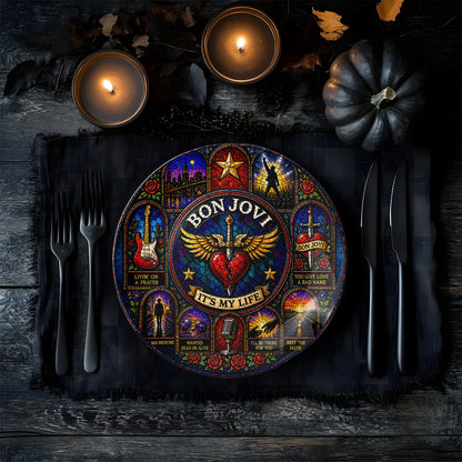 Bon Jovi Decorative Ceramic Plate with Display Stand – Classic Rock Music Memorabilia Gift