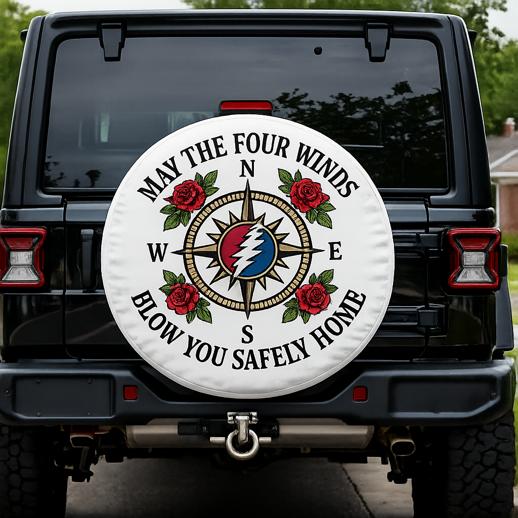 Not All Those Who Wander Are Lost All Over Tire Cover - Grateful Dead Inspired Tire Cover